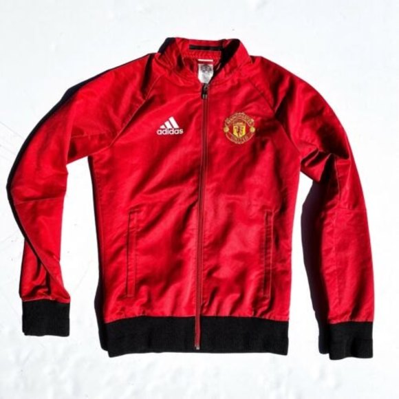 Adidas Manchester United Track Top Full Zip Bomber Jacket Red XS Extra Small